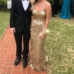 Gold Sherri Hill Prom Dress / Formal Dress